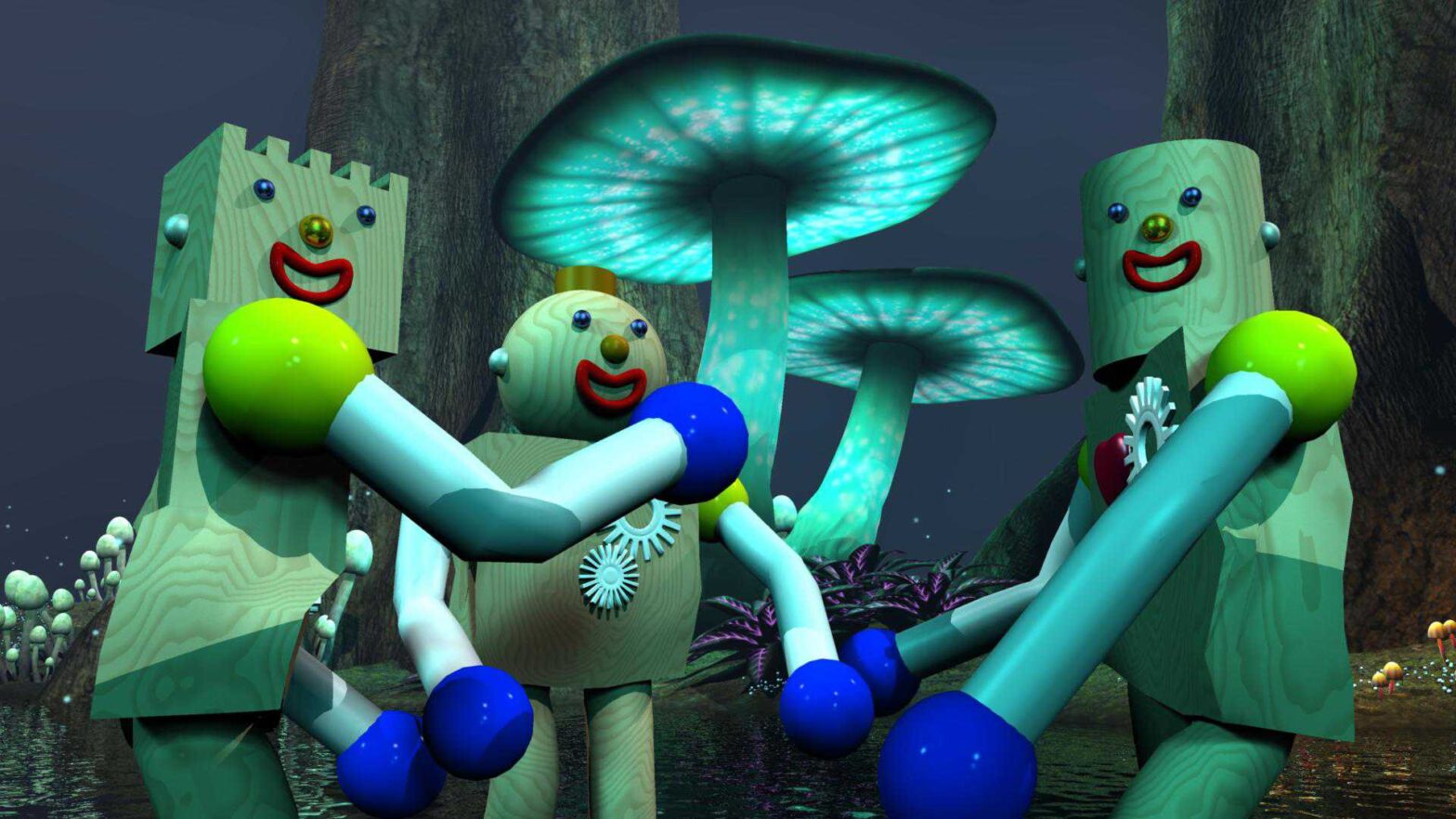 Gurlz Robots in Mushroom Land